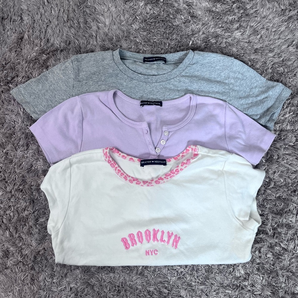 Brandy Melville 3pack Short Sleeve Shirts